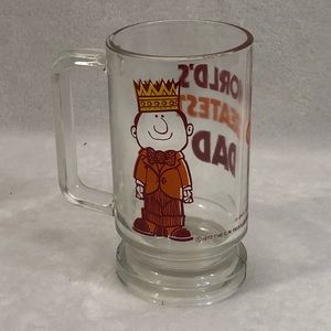 Vintage 1977 Worlds Greatest Dad The C.M. Paula Co. Glass Handle Beer Mug Cup